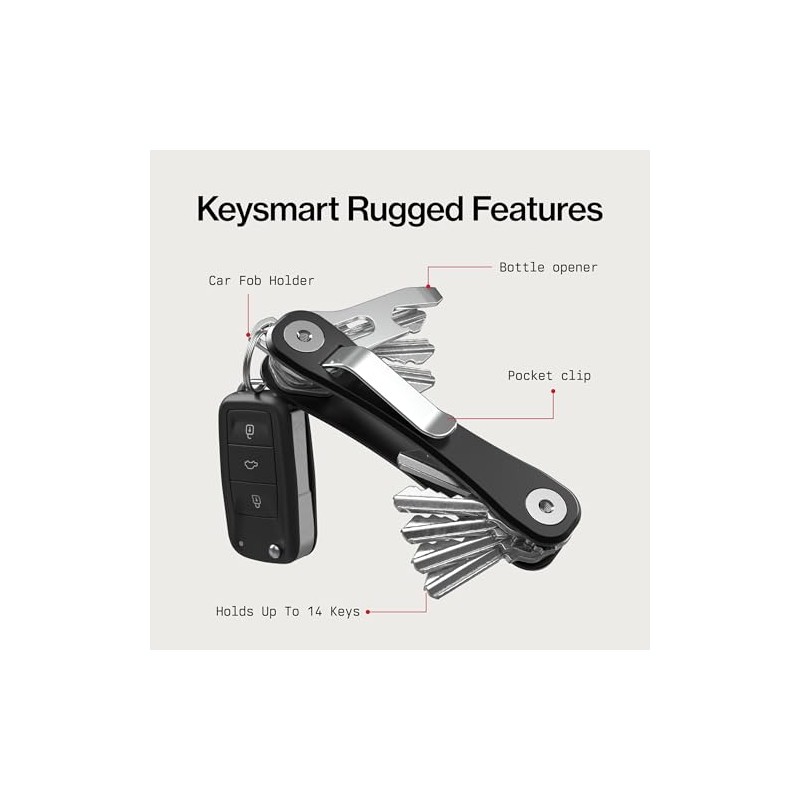 KeySmart Rugged Multitool Key Holder with Bottle Opener