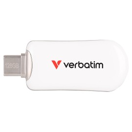 Verbatim Plectra USB-C Flash Drive 128GB White