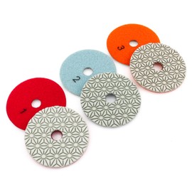 YDROWN 3 Step Diamond Polishing Pads 4 Inch Stone Abrasive Grinding Wheel Wet Use 3-Pcs Step 1/2/3 for Granite Marble Quartz Concrete (Step 1/2/3)