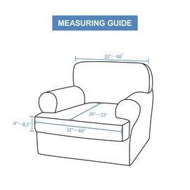 T Cushion Sofa Cover 2 Piece Armchair Slipcovers Thick Velvet Couch Cover Furniture Protector Stretch Sofa Covers for 1 Cushion Couch with 1 Individual T Cushion Covers Machine Washable, Khaki