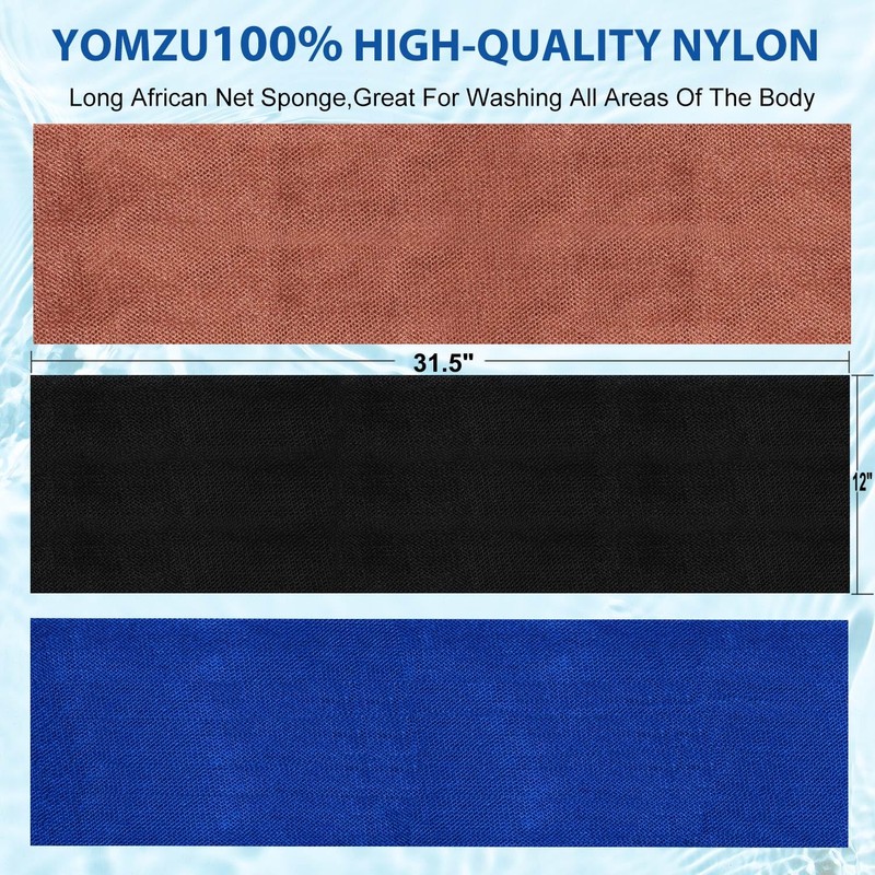 YOMZU African Net Sponge Exfoliating Bath Sponge Scrubbing Long Rag