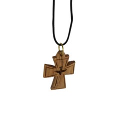 Holy Spirit Olive Wood Cross Pendant. Wooden Cross Charms for Religious Rosary- Jewelry For men and Women
