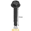 60 PCS Hex Head Self-Tapping Screws for Metal,Black 410 Stainless