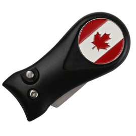 PINMEI Golf Divot Repair Tool Switchblade Stainless Steel with Removable Canada Flag Ball Marker (Enamel Canada)