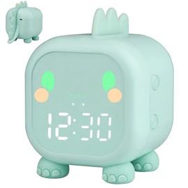 VORRINC Children's Light Alarm Clock, Dinosaur Alarm Clock, Sunrise Simulator, Wake Up Children's Alarm Clock with Timer, Snooze, Sleep Trainer, Digital Alarm Clock for Girls, Boys, Children, Birthday