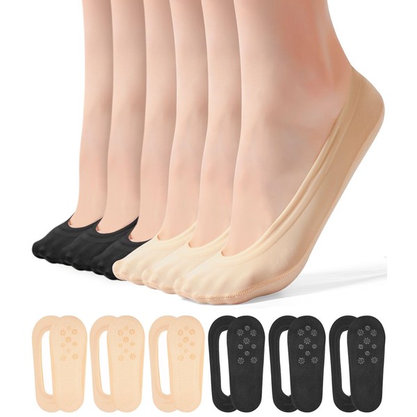 FAYBOX 6 Pairs No Show Socks Womens Ultra Low Cut
