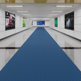 errzom Pool Floor Mat for Deck Outside Drainage Non Slip Pad Rugs Commercial Wet Area Anti-Slip Mats for Shower Room Public Toilet Hallway Garage Poolside Decorative Mats,Blue,3×10FT