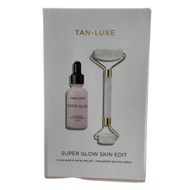 TAN-LUXE CLEAR QUARTZ FACIAL ROLLER & HYALURONIC SELF-TAN SERUM NIB 2 Pcs.