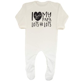 Shopagift Baby I Love My Papa Lots and Lots Sleepsuit Romper White