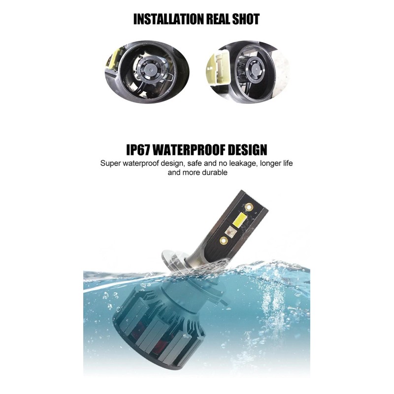Zentico 9005 2 in 1 CSP Chip Auto LED Headlight+