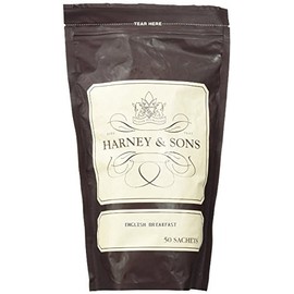 Harney & Sons English Breakfast Tea - 100% China Black Tea, Caffeinated, - Bag of 50 Sachets