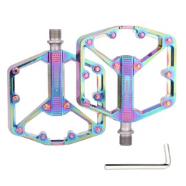 Yongness 3 Bearing Bicycle Pedal, Lightweight, Non-Slip Aluminium Bicycle Pedal, 9/16 Inch, Universal Fit for Road Bikes, Mountain Bikes, Durable and Quiet Design (Colour)