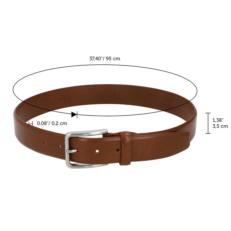 Gusti Roy Genuine Leather Belt with Silver Buckle Belt Business