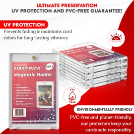 35PT (25 Pack) Premium One Touch Magnetic Card Holder UV Protection Ultra Clear Pro Design Trading Card Holder Card Protector Magnetic Card Case for Trading Cards Sports Cards Card Holder Case