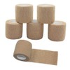 MINGYUE伸縮包帯 弾性包帯 テーピングテープ 自己粘着性 5cm×6rolls 手で切れる(肌色)