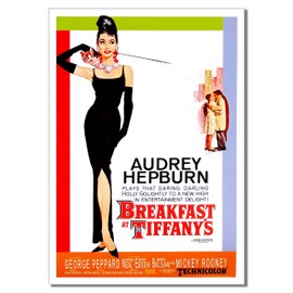 Breakfast at Tiffanys American Romantic Comedy Film Advert Poster Audrey Hepburn Vintage Stars Photo Picture
