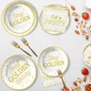 96Pcs Golden Birthday Party Decorations White Gold Birthday Party Plates