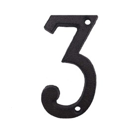 House Numbers- 3 Inch Solid Cast Iron Home Address Number or Mailbox Numbers, Number 3
