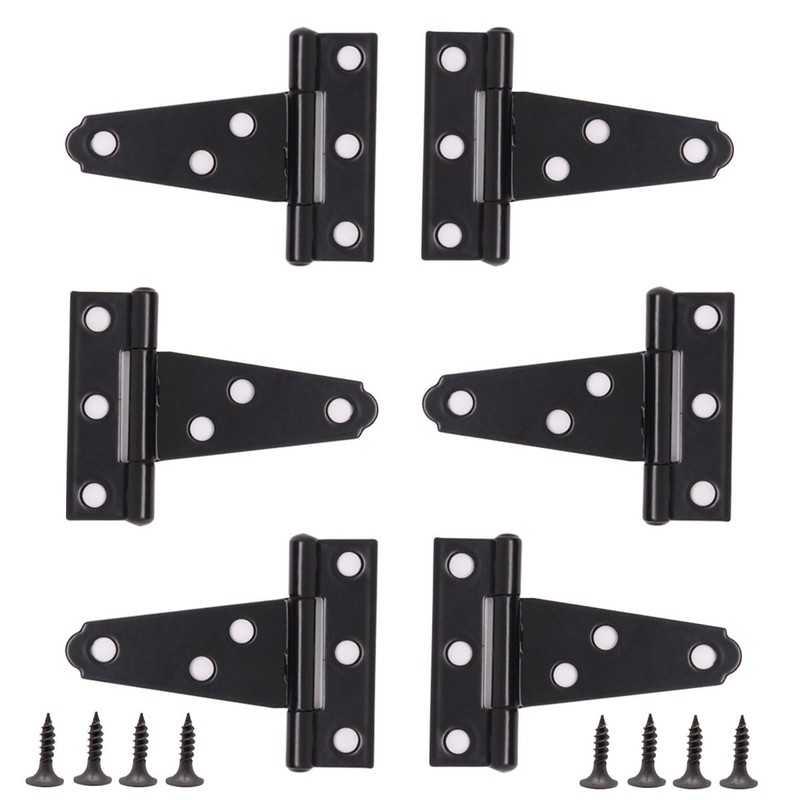 BUXIMN 6 Pack T Hinge, 2inch Mini Door Hinges Outdoor
