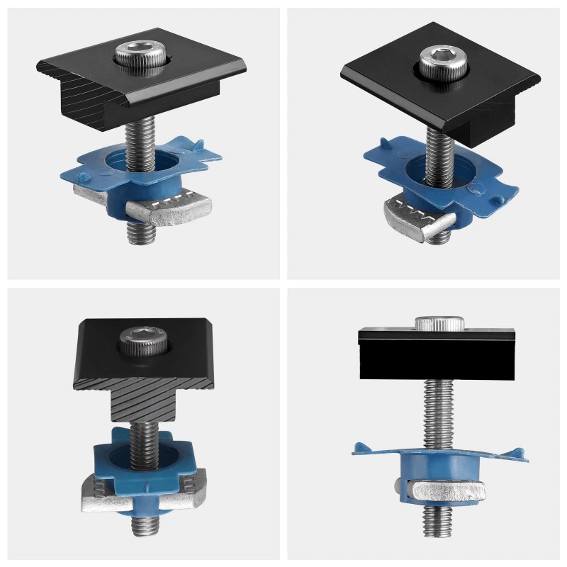 Anbte 10Pcs Solar Panels Mid Clamps for Unistrut Aluminium Panel