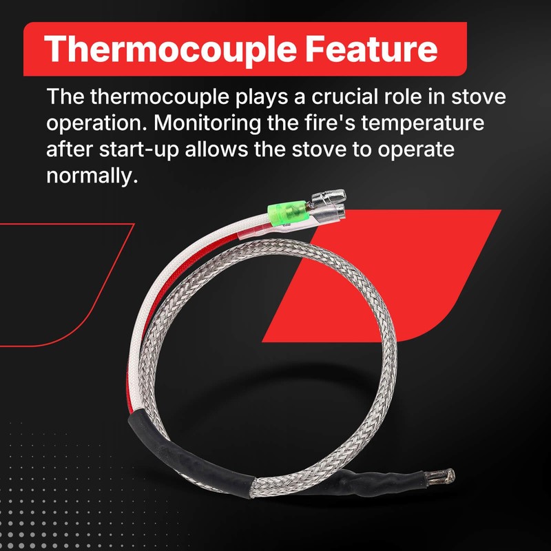 812-4470 Quadrafire Thermocouple Compatible with Castile, Contour, Mt Vernon, Santa