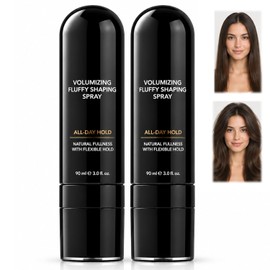 2Pcs Fluffy Hair Shaping Spray,Fluffy Volume Hair Spray,Lightweight Bouncy Texture,Volumizing & Setting Spray for Root Lift Fluffy Hair,Curls,Bangs and Everyday Hairstyle Setting(90ml)