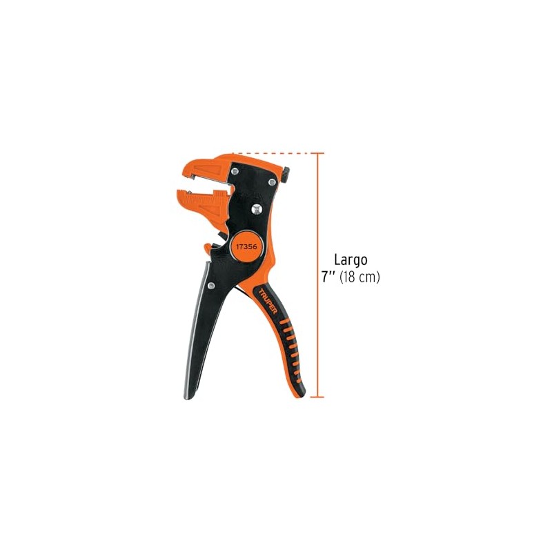 Truper PE-CA, Pinza 7" pela cables automática 24 a 10