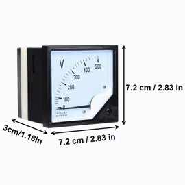 Fafeicy AC 0-500V Analog Voltmeter, Square Panel Voltage Meter, Can Display the Trend of Measured Power, for Electronic Control Units, Industrial and Mining Companies