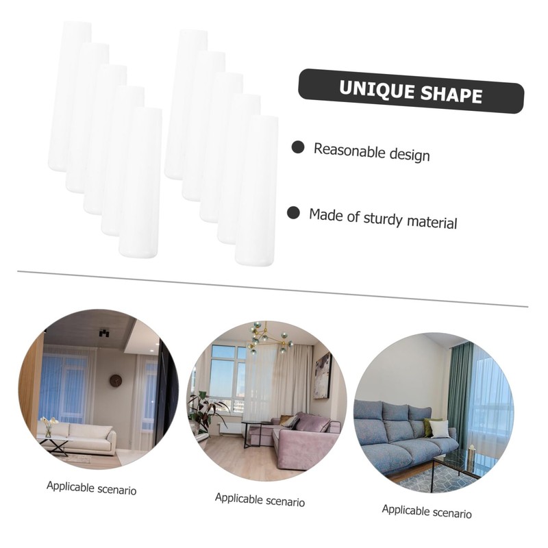 FONDOTIN 10pcs White Curtain Rod Handles Easy Install Wand Caps