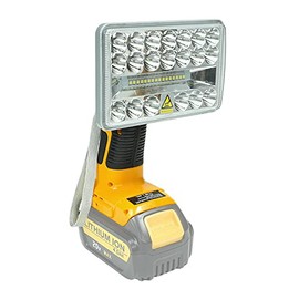 Cordless LED Work Light Powered by Dewalt 14.4-20V MAX Lithium Ion Batteries DCB206 DCB205 Hiesuan 18W 2000LM Handheld Flashlight Jobsite Light Rechargeable Outdoor Light