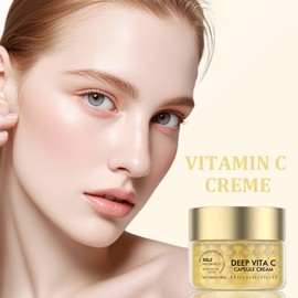 Soleneva Deep Vita C Capsule Cream für Verbesserung des Hauttons - Vitamin C Gesichtscreme gegen Dunkle Flecken - Feuchtigkeitscreme mit Niacinamide - Vitamin C Gesicht Gleichmäßiger Hautfarbe