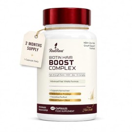 Biotin Hair Boost Complex | Biotin Supplement | Zinc & B Complex Vitamins B1 B2 B6 Niacin | High Strength | Supports Hair Health & Daily Hair Care | 10,000 mcg per serving | 60 Vegan capsules