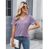 TICTICMIMI Women's V Neck Short Sleeve Summer Tops Casual T