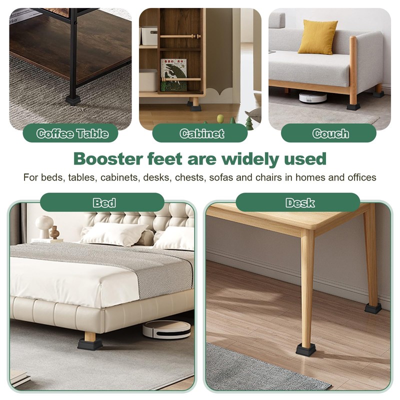 Coptiner Bedding Adjustable Furniture Risers, 2.5 cm, 5 cm, 7.5