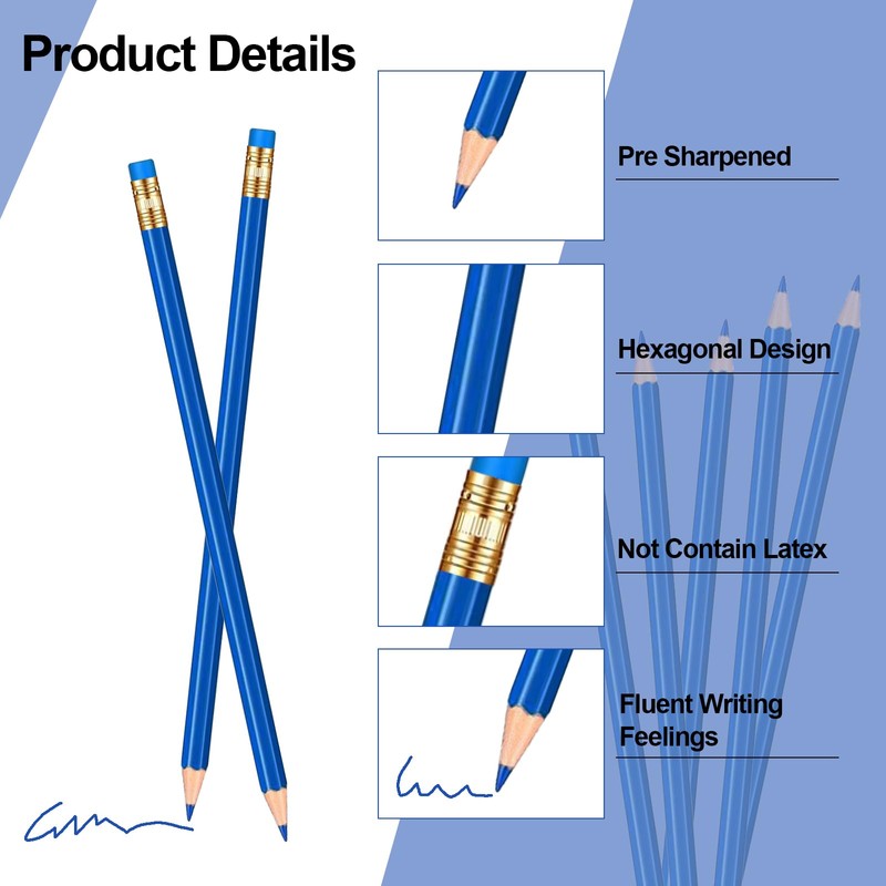 YFANITI 12 Pcs Checking Pencils Erasable Colored Pencils Pre-Sharpened 2