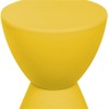 BOWERY HILL Contemporary Plastic Ribbed Round End Table in Yellow