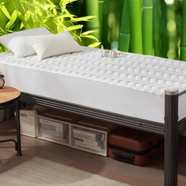 UNILIBRA Twin XL Size Waterproof Mattress Pad Rayon Made from Bamboo, Mattress Protector Quilted Breathable, 6''-19'' Deep Pocket Fitted Mattress Cover White