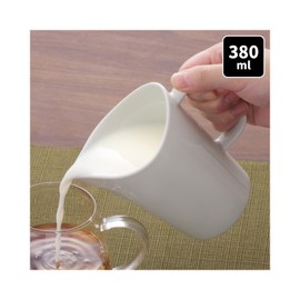 Nishinihon Pottery Pitcher Pot, Milk Pot, Soup Pot, Dashi Pot, Stylish, Hasamiyaki, Little Convenient, Milk Pitcher (White, 1 Piece)