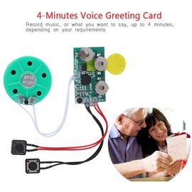 Fosa 4 Minutos Tarjeta de felicitación de Bricolaje Chip de música Sonido Módulo de grabación de Voz Dispositivo Chip Grabables Chip de Sonido para Tarjetas de Navidad, Cajas de Regalo Creativas,etc