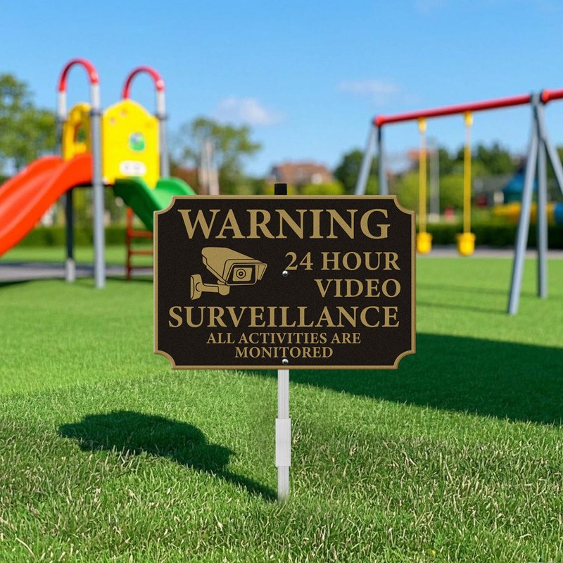YIKIADA 2 Pack Warning 24 Hour Video Surveillance Sign All
