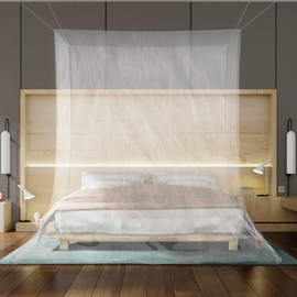 Intirilife Mosquito net to protect against mosquitoes and insects in 78.7 x 86.6 x 78.7 inches - Mosquito net, outdoor, indoor, polyester, 280 mesh