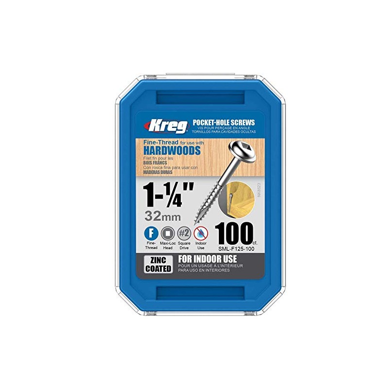 Kreg Pocket Hole Screws, 1.3 inches (32 mm), Fine (100