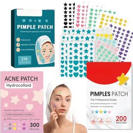 716 Parches Anti Acné en Figuras de Estrella y Corazón – Pimple Patch Hidrocoloide Colorido para Espinillas y Granos – Protección Segura y Efectiva pa