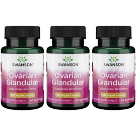 Swanson Swanson Ovarian Glandular Supplement - Women's Glandular Health and Balance Support - Premium Bovine Tissue - 60 Capsules, 250mg Each (3 Pack)