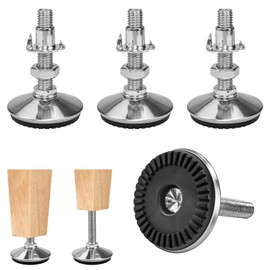 NAROSEBE Adjustable Feet Height Adjustable Furniture Feet Adjustable Stainless Steel Screw Feet Adjusting Screw Table Levelling Feet Furniture Base Foot Adjustable Feet (M10 x 50 mm (Silver))