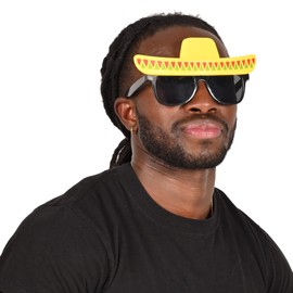 Beistle 2 Piece Plastic Novelty Sombrero Glasses, Fiesta Party Supplies For Cinco De Mayo Photo Booth, Mexican Theme Décor