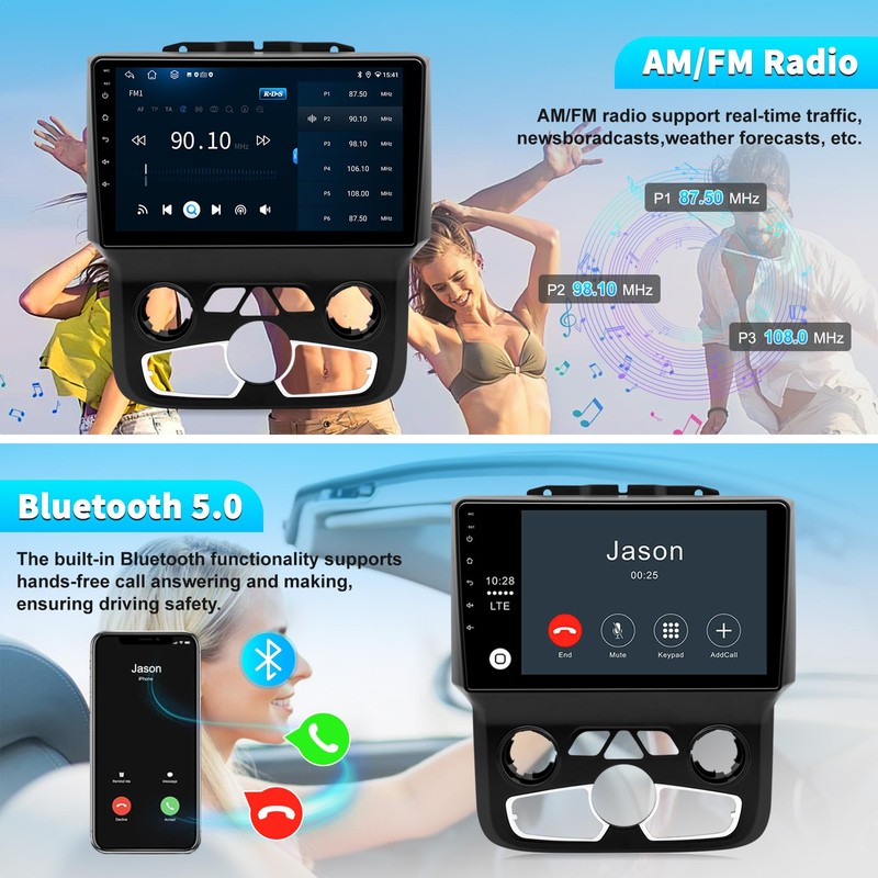 Car Radio for Dodge RAM 1500/2500/3500 Android 13 2 +
