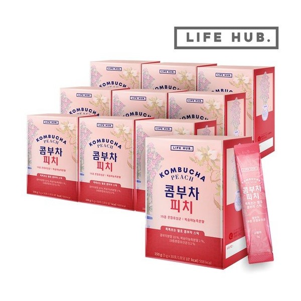 Life Herb Kombucha Peach 10 sets 5g x 300 packets / 라이프허브 콤부차 피치 10세트 5g x 300포