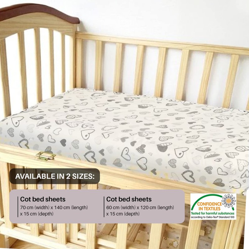 Indus Textiles - cotbed fitted sheet, Pack of 2 cot