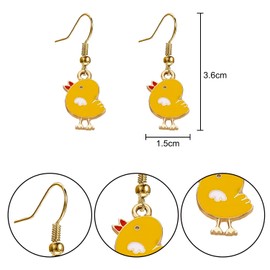 XNFUOE Chick Earrings Easter Novelty Dangle Earrings Easter Costume Dress Up Accessories for Women Animal Jewellery Gifts